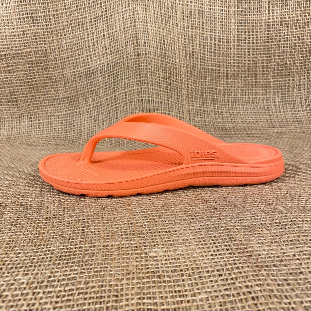 Totes Sandals Flip Flops Sol bounce Peach  Thongs Size 8 - Picture 4 of 11